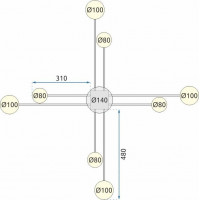 Stropné LED svietidlo ARMS 40W - čierne + ovládač