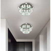 Stropné LED krištáľové svietidlo PLATON double circle - 20W - neutrálna biela