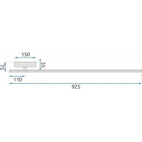 Nástenné LED svietidlo ROD side - 92 cm - 12W - čierne