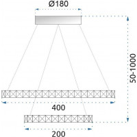 Stropné LED svietidlo VEGAS - 38W - kruhy 20 +40 cm + ovládač