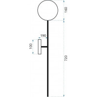 Nástenné svietidlo TORCH 90 cm - čierne