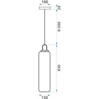 Stropné svietidlo FORK long - kov/sklo - zlaté