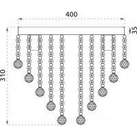 Stropné krištáľové svietidlo CRYSTAL square 40x40 cm