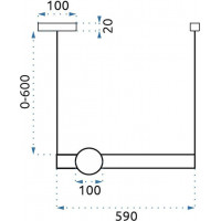 Stropné LED svietidlo BAR horizontálne - 12W - zlaté