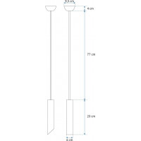 Stropné svietidlo SPIKE long 20 cm - čierne/zlaté