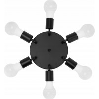Stropné svietidlo HEXA round - 24,5x24,5x4,5 cm - čierne