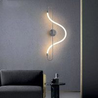 Nástenné LED svietidlo CURVE long - 24W - strieborné