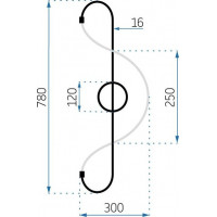 Nástenné LED svietidlo CURVE long - 24W - strieborné