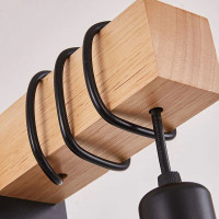 Nástenné svietidlo CABLE - drevo/kov - čierne