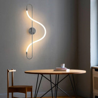 Nástenné LED svietidlo CURVE long - 24W - strieborné