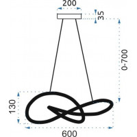 Stropné LED svietidlo NODE 50W - čierne + ovládač