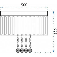 Stropné krištáľové svietidlo CRYSTAL palice - 50x50 cm - chrómové