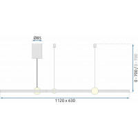 Stropné LED svietidlo PLANETARY wide 90W - čierne/zlaté + ovládač