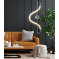 Nástenné LED svietidlo CURVE long - 24W - strieborné