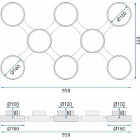 Stropné LED svietidlo GRID 40W - čierne / hnedé + ovládač