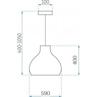 Stropné svietidlo BOHO big bulb - bambusové/čierne