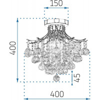 Stropné krištáľové svietidlo CRYSTAL rámp - 40x40 cm - chrómové