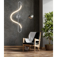 Nástenné LED svietidlo CURVE long - 24W - strieborné