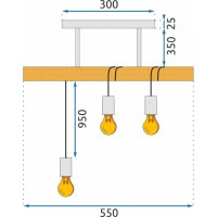 Stropné svietidlo TIEDROPE 3 - drevo