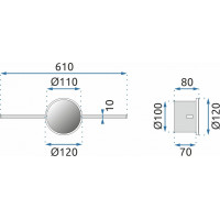 Nástenné LED svietidlo nad zrkadlo PROPELLER - 61 cm - 15W - chrómové