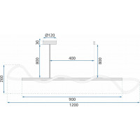 Stropné LED svietidlo CURVE maxi - 60W - chrómové