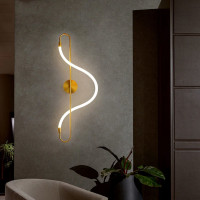 Nástenné LED svietidlo CURVE long - 24W - zlaté