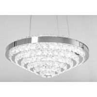 Stropné LED krištáľové svietidlo KORDILLER - 112W - chrómové - s ovládačom