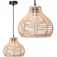 Stropné svietidlo BOHO small bulb - bambusové/čierne