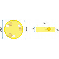 Stropné svietidlo COLE round - 30x30x8 cm - zlaté