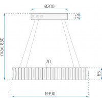 Stropné LED krištáľové svietidlo DING - 40W - chrómové - s ovládačom