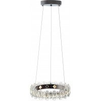 Stropné LED krištáľové svietidlo CROWN - 40W - chrómové - s ovládačom