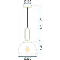Stropné svietidlo ORING flat - kov/sklo - zlaté