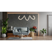 Stropné LED svietidlo CURVE long - 40W - čierne