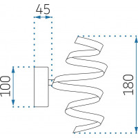 Nástenné LED svietidlo VORTEX short - 15W - zlaté