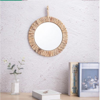 Okrúhle zrkadlo BOHO 35 cm - bambusový rám