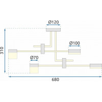 Stropné LED svietidlo HANDY 4 - 30W - čierne/zlaté