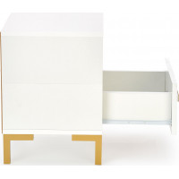Nočný stolík OLIVER - biely/zlatý