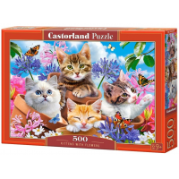 CASTORLAND Puzzle Mačiatka s kvetinami 500 dielikov