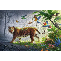RAVENSBURGER Drevené puzzle Tiger v džungli 500 dielikov