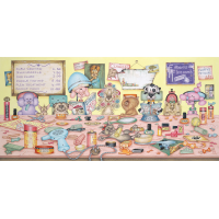 GIBSONS Panoramatické puzzle Psí salón Trixi 636 dielikov