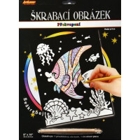 ARTLOVER Škrabací obrázok s prekvapením Veselá rybka 20x25cm