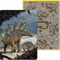 CUBICFUN Obojstranné puzzle vo vajci National Geographic: Stegosaurus 63 dielikov