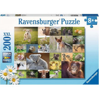 RAVENSBURGER Puzzle Koláž zvieracích mláďat XXL 200 dielikov