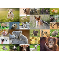 RAVENSBURGER Puzzle Koláž zvieracích mláďat XXL 200 dielikov