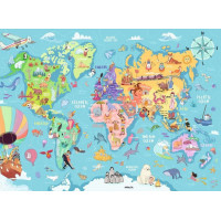 RAVENSBURGER Puzzle Mapa sveta XXL 100 dielikov