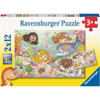 RAVENSBURGER Puzzle Víly a morské panny 2x12 dielikov