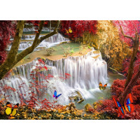 GRAFIKA Puzzle Vodopád v hlbokom lese 2000 dielikov