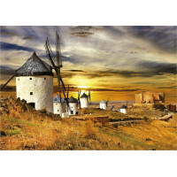 EDUCA Puzzle Západ slnka v Španielsku: Veterné mlyny, Consuegra 1500 dielikov