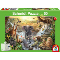 SCHMIDT Puzzle Zvieratá v Afrike 60 dielikov