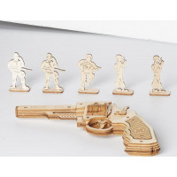 ROBOTIME Roker 3D drevené puzzle Revolver Corsac M60 102 dielikov